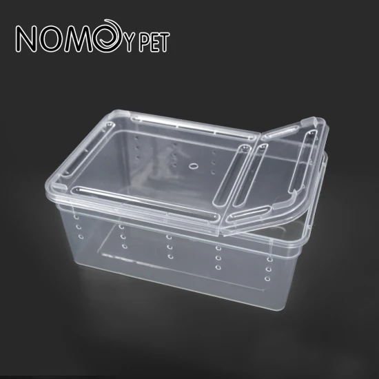 Caja de cría transparente, caja de alimentación para insectos y arañas, caja de plástico PP de tamaño pequeño para reptiles para serpiente lagarto